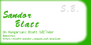 sandor blatt business card